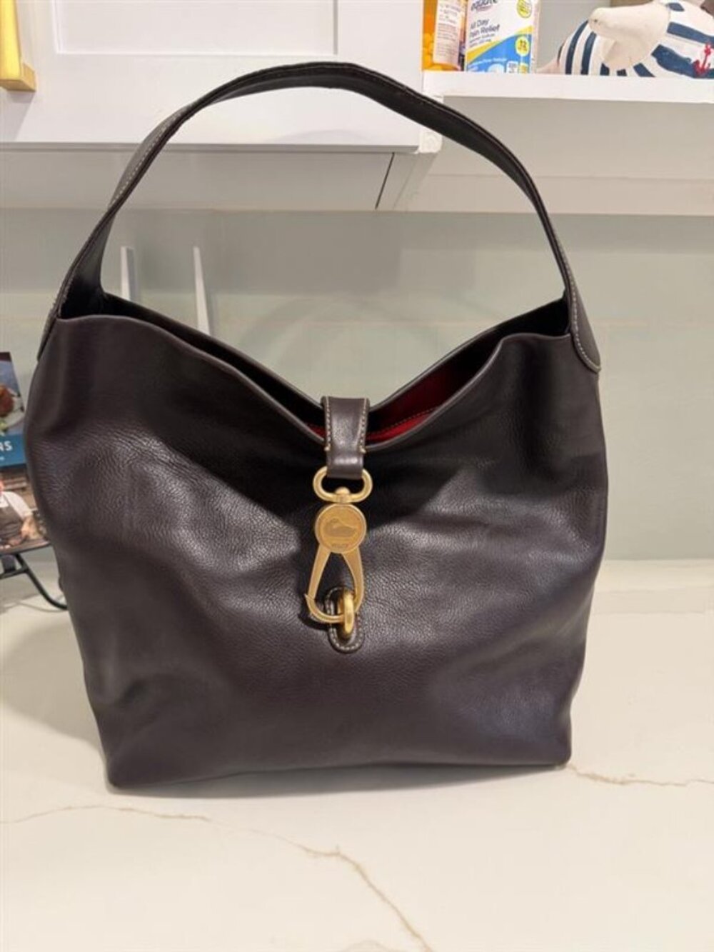 Dooney & Bourke Logo Lock Leather Shoulder Bag